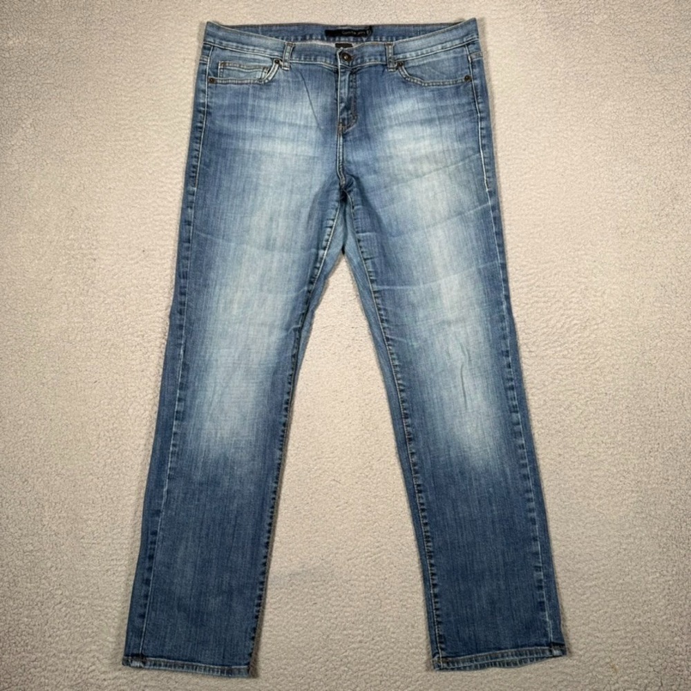 Calvin Klein Jeans Womens 36x31 Blue Straight Fit Denim Casual Preppy 5 Pocket